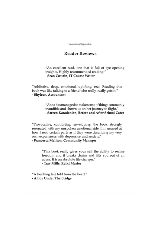 Unmasking Depression - The Paperback