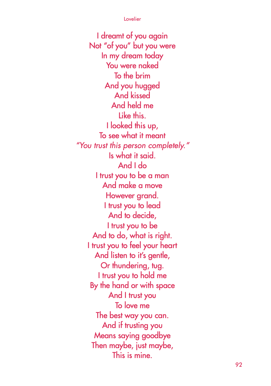 A poem from the book "Lovelier - The Goddess and The Dragon."