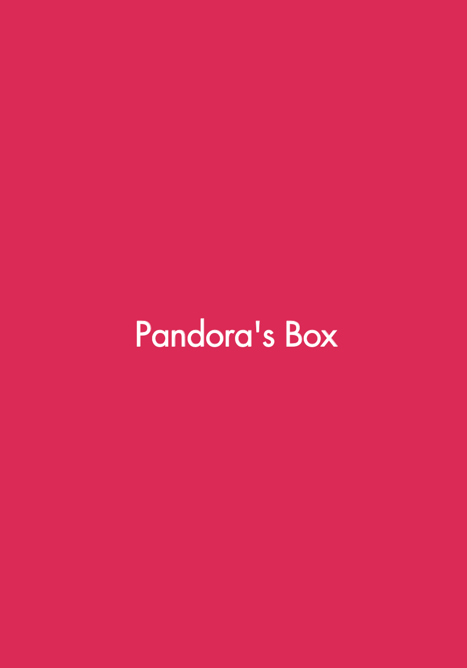 A title page from the book "Lovelier - The Goddess and The Dragon" with the words "Pandora's Box" in white on a fuchsia background.