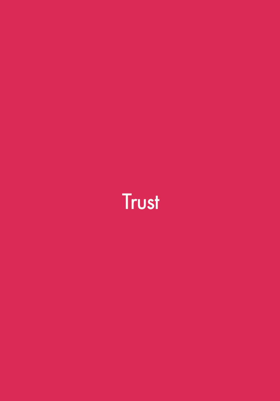 A title page from the book "Lovelier - The Goddess and The Dragon". Bright fuchsia background with white text that reads: "Trust."